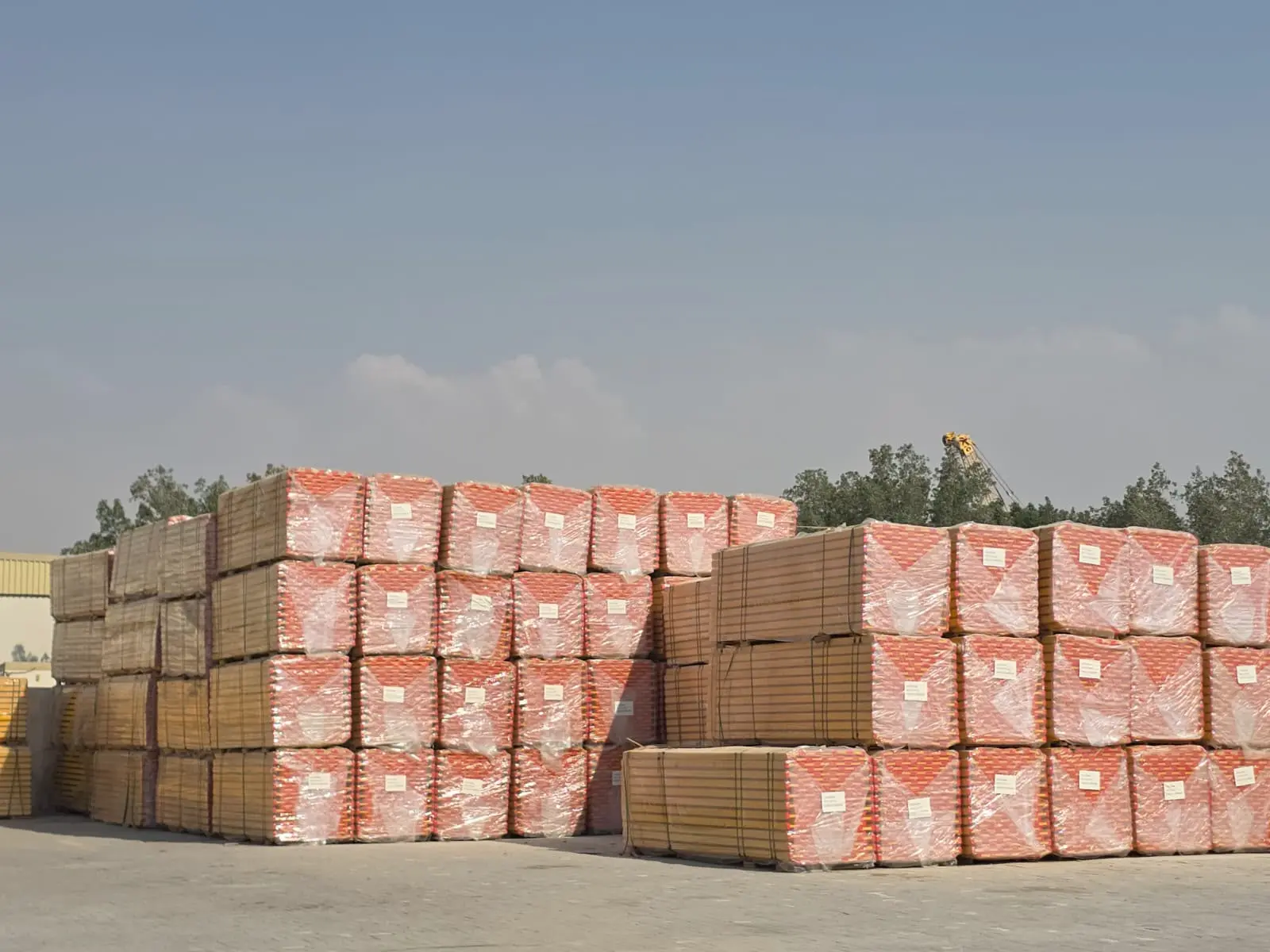 Plywood stacks in the yard